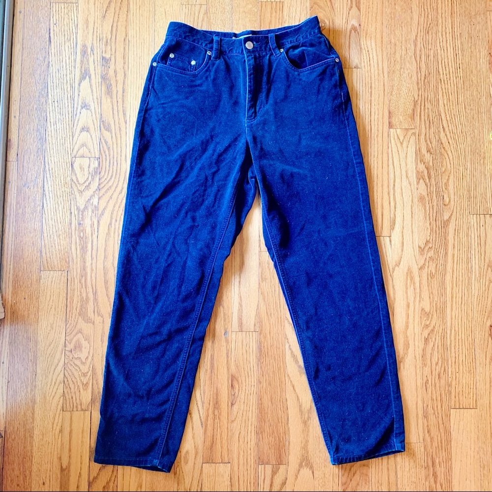 90s vintage royal blue high waisted corduroy pants